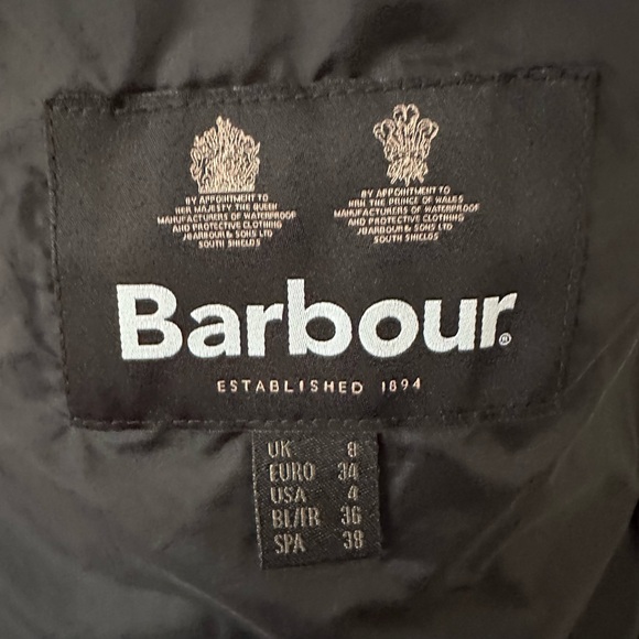 NWTs Barbour Women’s Cavalry Polarquilt Quilted Jacket. Black. 4 US (8 UK) - Picture 7 of 14